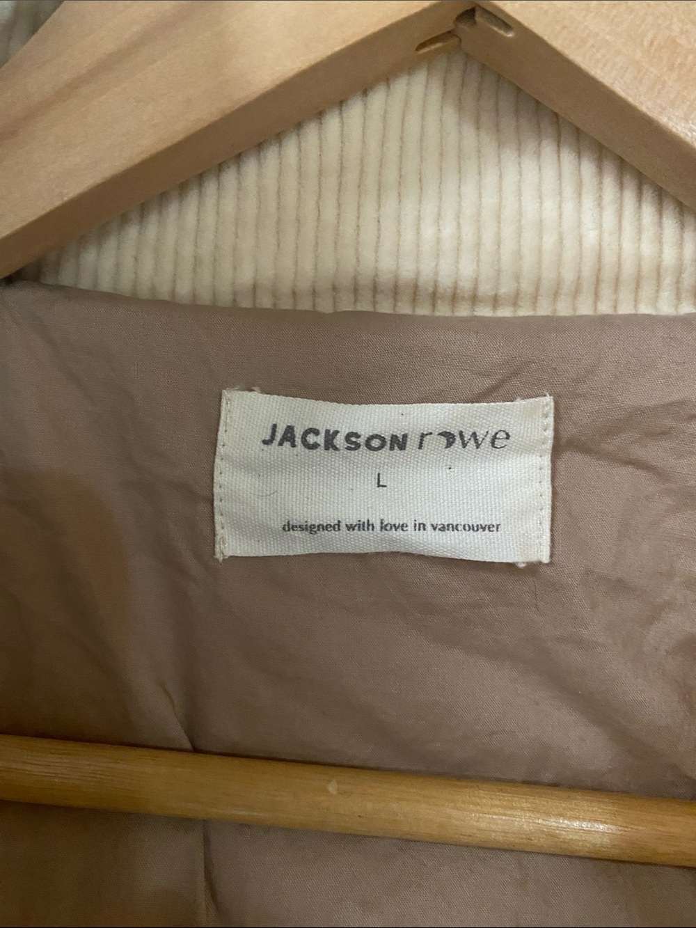 Soft Cream Corduroy Puffer Jacket by Jackson Rowe - Picture 2 of 8